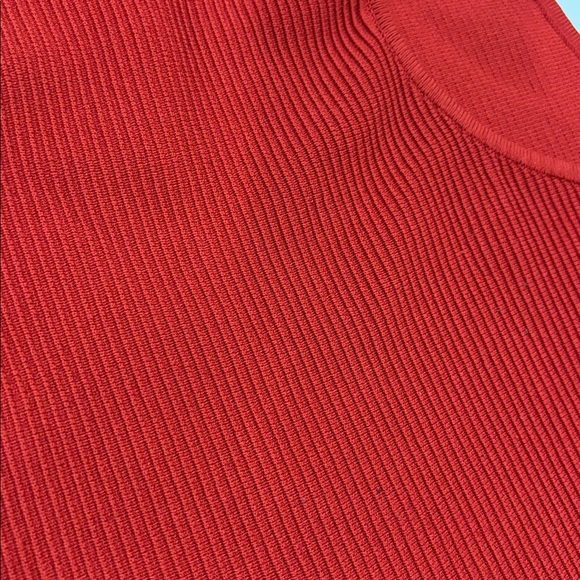 Babaton Sculpt Knit Racer Cropped Tank Ribbed Scarlet Red XL - Picture 6 of 11